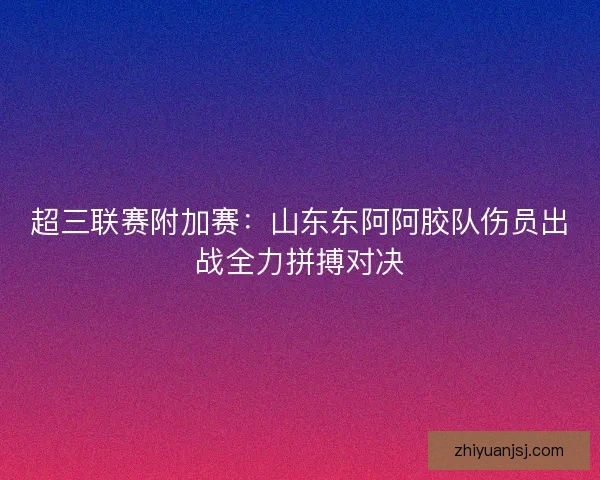 超三联赛附加赛:山东东阿阿胶队伤员出战全力拼搏对决 超三联赛附加赛:山东东阿阿胶队伤员出战全力拼搏对决